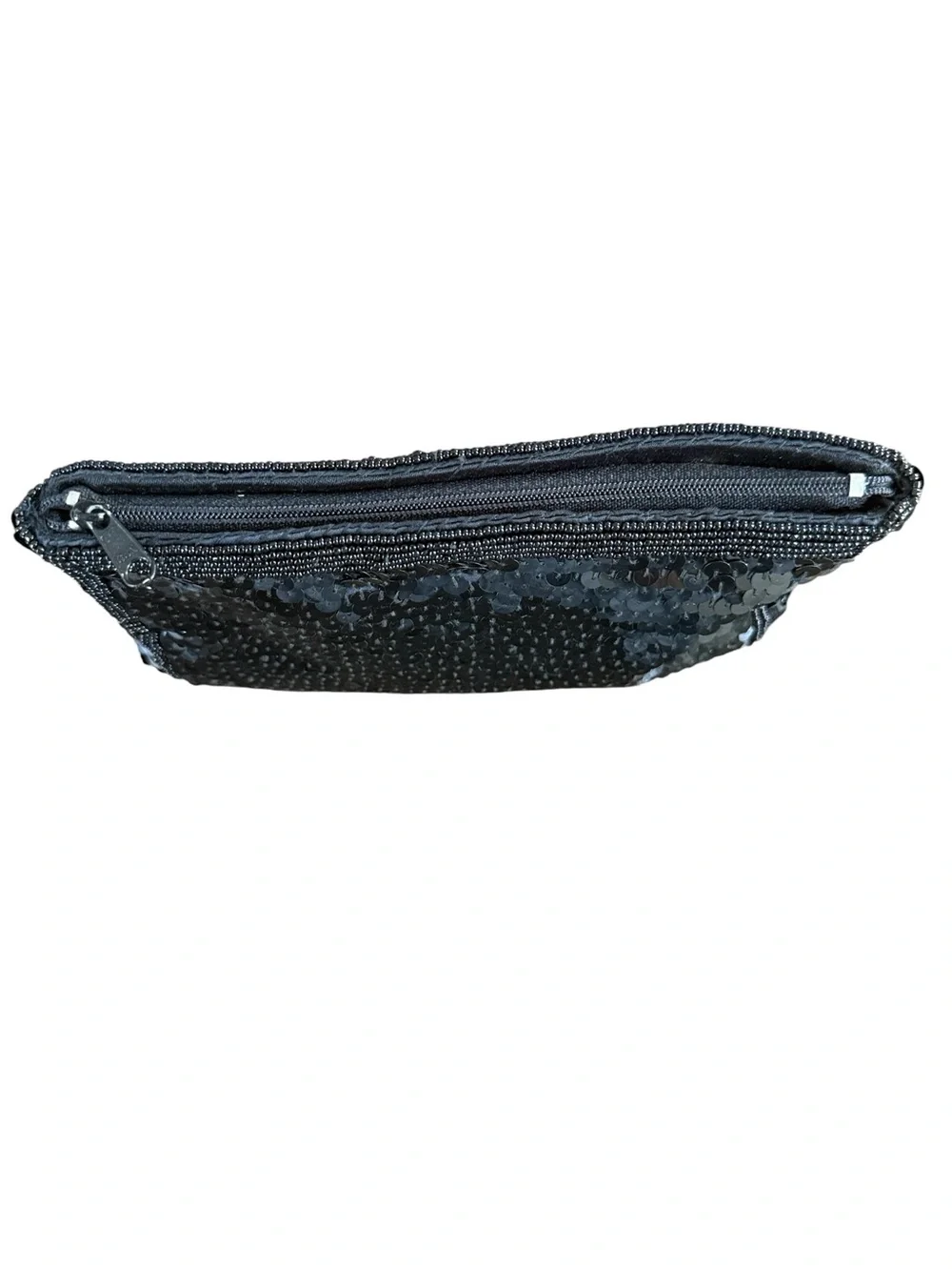 Vintage Joan Bari Black Sequin Beaded Slouchy Clutch/evening Bag